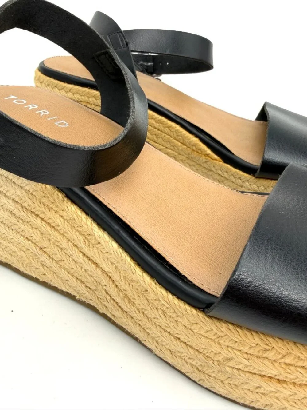 Torrid Black & Tan Wedge Sandals - Size 8